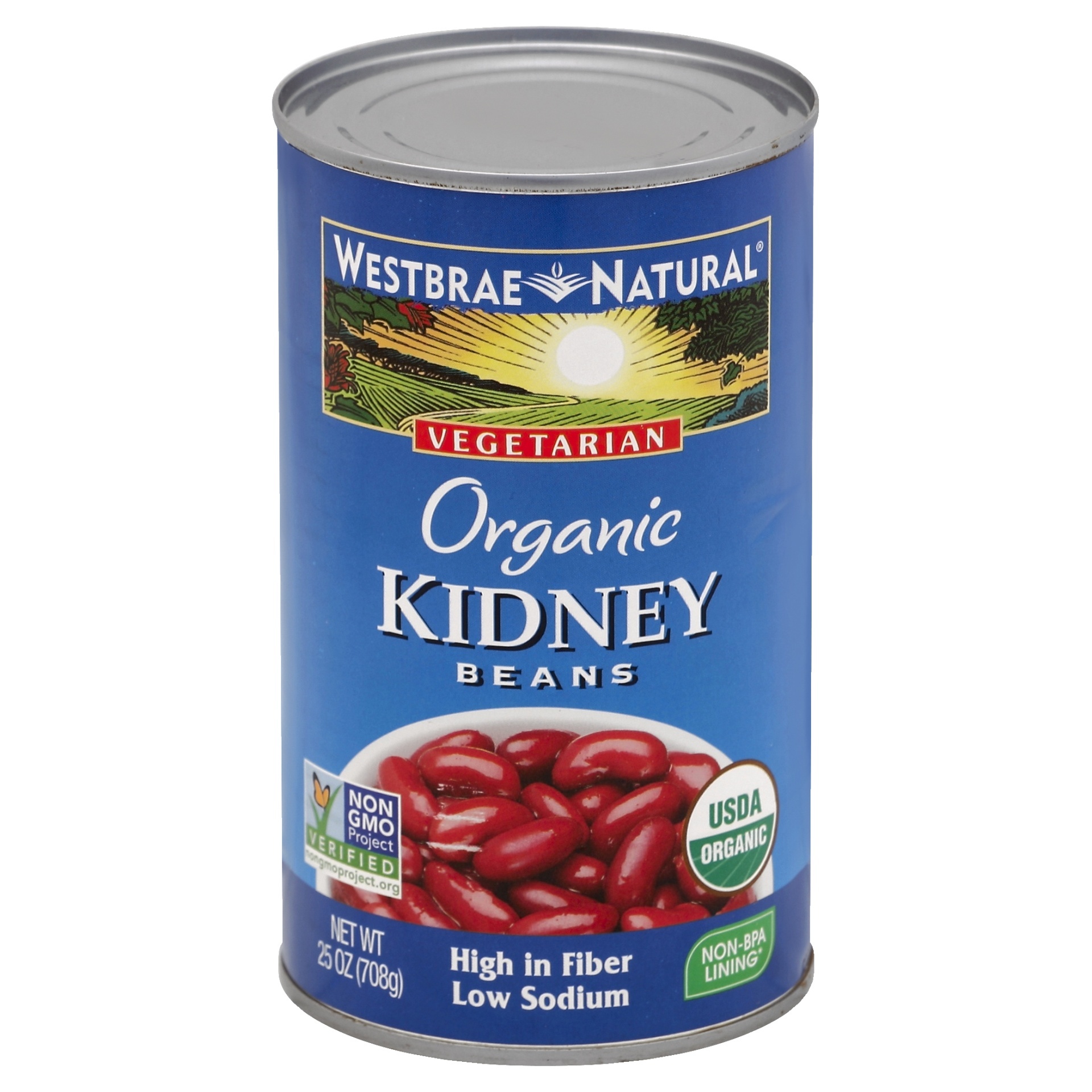 slide 1 of 1, Westbrae Natural Vegetarian Organic Kidney Beans Low Sodium, 25 oz