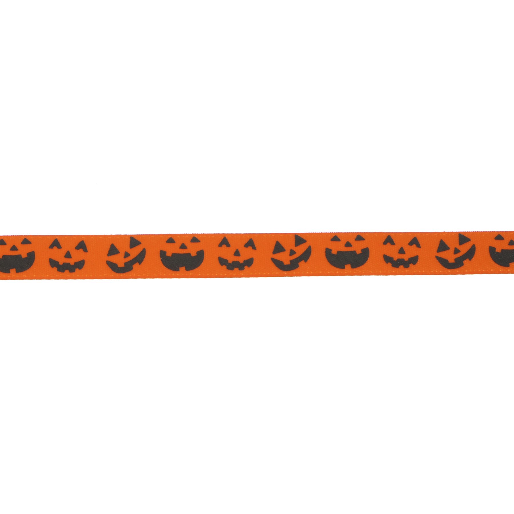 slide 2 of 3, 3/8" X 4yd. Orange Laughing Jack-O'-Lanterns Ribbon By Celebrate It Halloween, 3/8 in