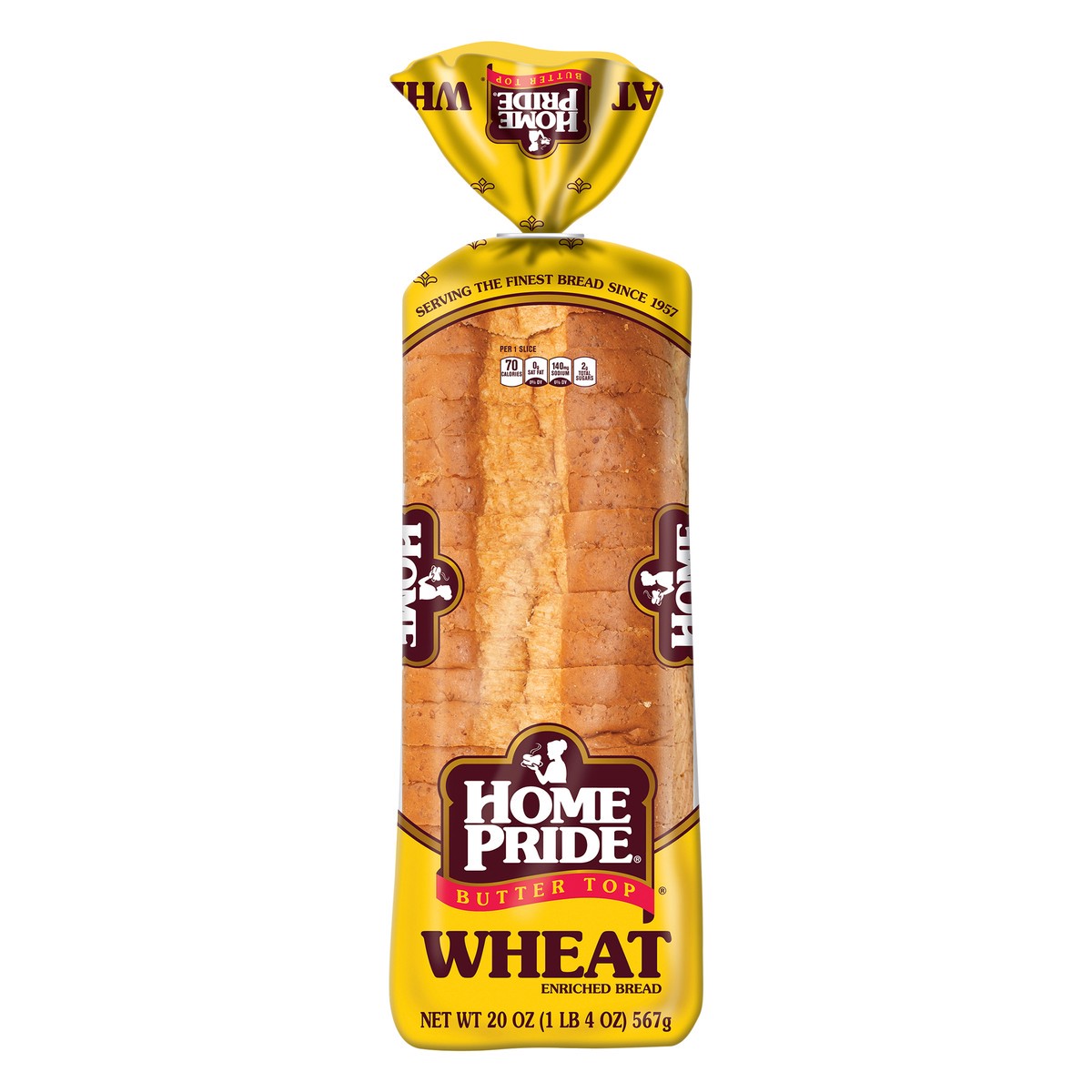 slide 1 of 1, Home Pride® Butter Top® Wheat Enriched Bread 20 oz. Loaf, 20 oz