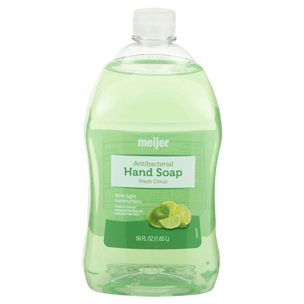 slide 1 of 1, Meijer Antibacterial Liquid Hand Soap Fresh Citrus, 56 fl oz