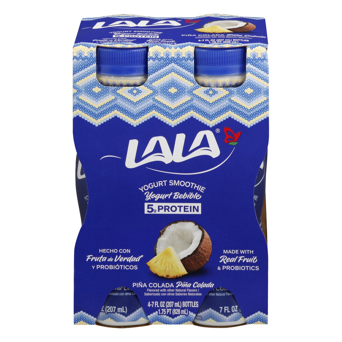 slide 1 of 36, LALA Pina Colada Flavored Probiotic Yogurt Smoothies, 4 ct; 7 fl oz