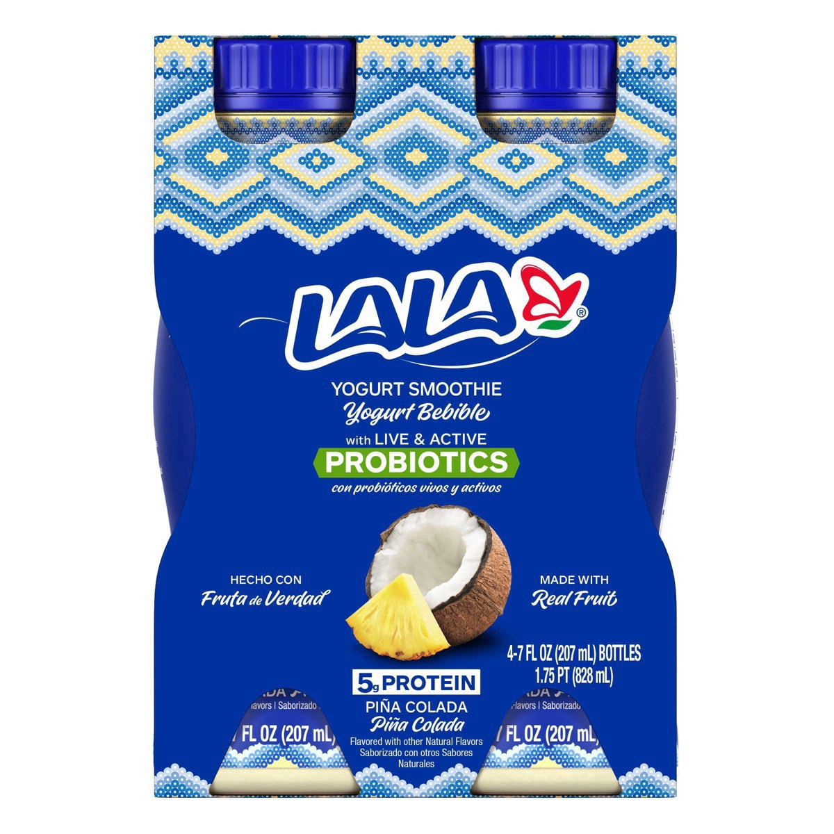 slide 27 of 36, LALA Pina Colada Flavored Probiotic Yogurt Smoothies, 4 ct; 7 fl oz