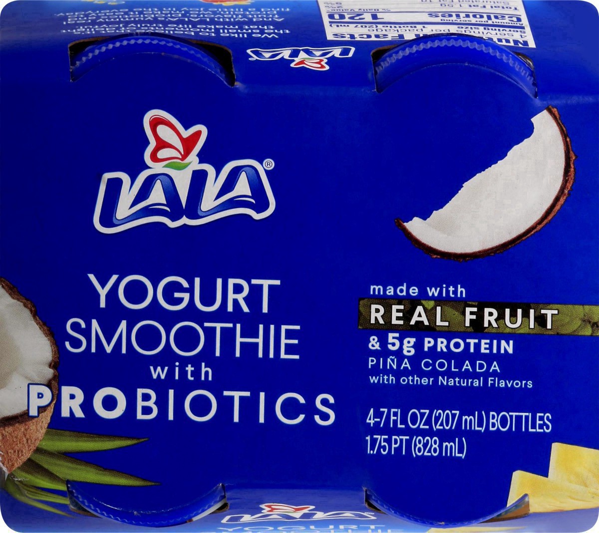slide 13 of 36, LALA Pina Colada Flavored Probiotic Yogurt Smoothies, 4 ct; 7 fl oz