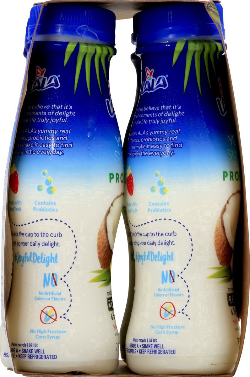 slide 14 of 36, LALA Pina Colada Flavored Probiotic Yogurt Smoothies, 4 ct; 7 fl oz