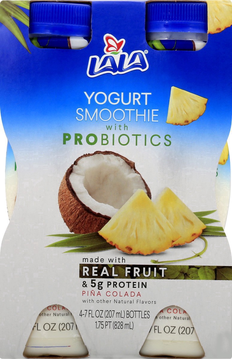 slide 20 of 36, LALA Pina Colada Flavored Probiotic Yogurt Smoothies, 4 ct; 7 fl oz