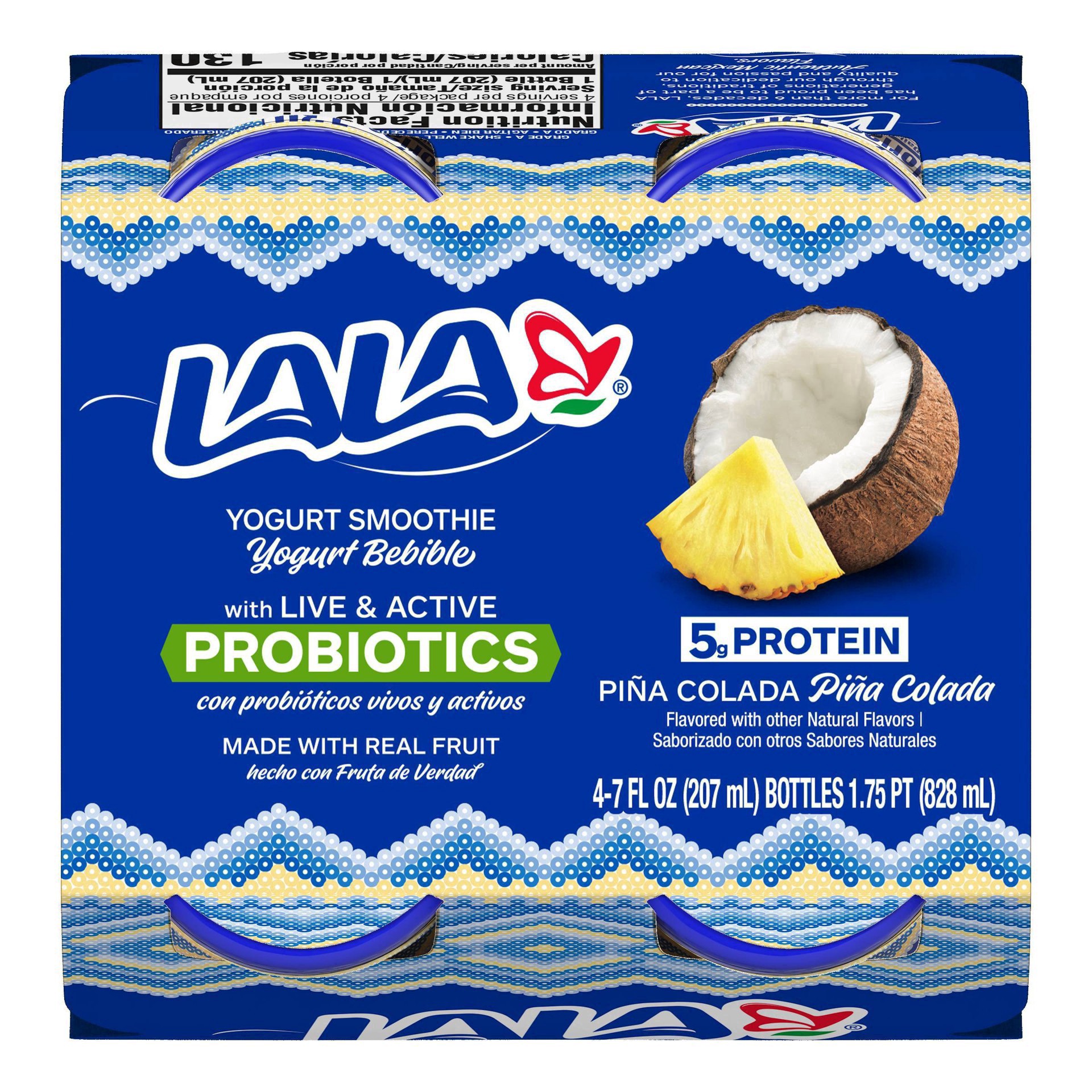 slide 31 of 36, LALA Pina Colada Flavored Probiotic Yogurt Smoothies, 4 ct; 7 fl oz