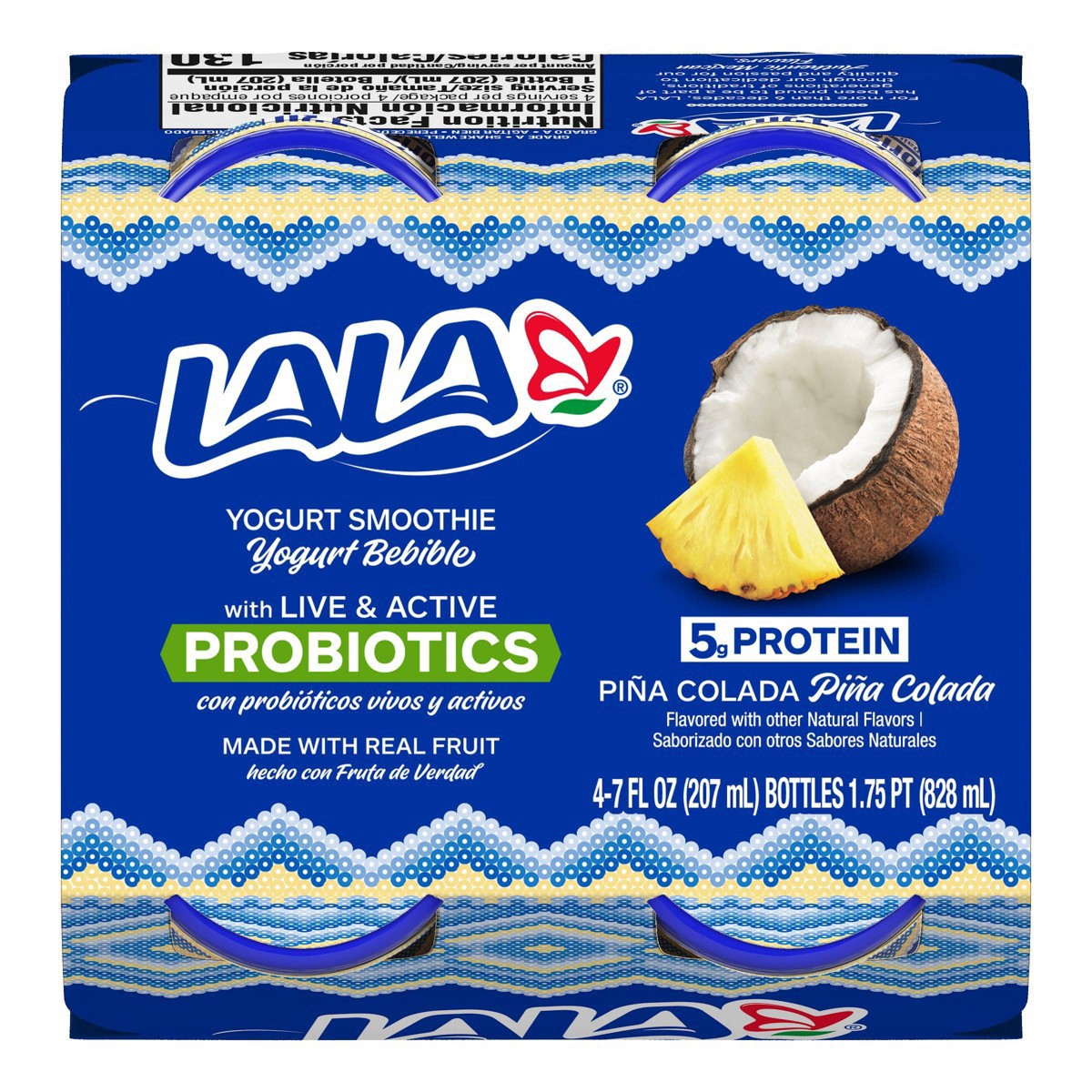 slide 36 of 36, LALA Pina Colada Flavored Probiotic Yogurt Smoothies, 4 ct; 7 fl oz