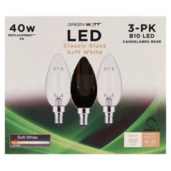 Green Watt B10 40-Watt Clear E12 LED Light Bulbs - Soft White
