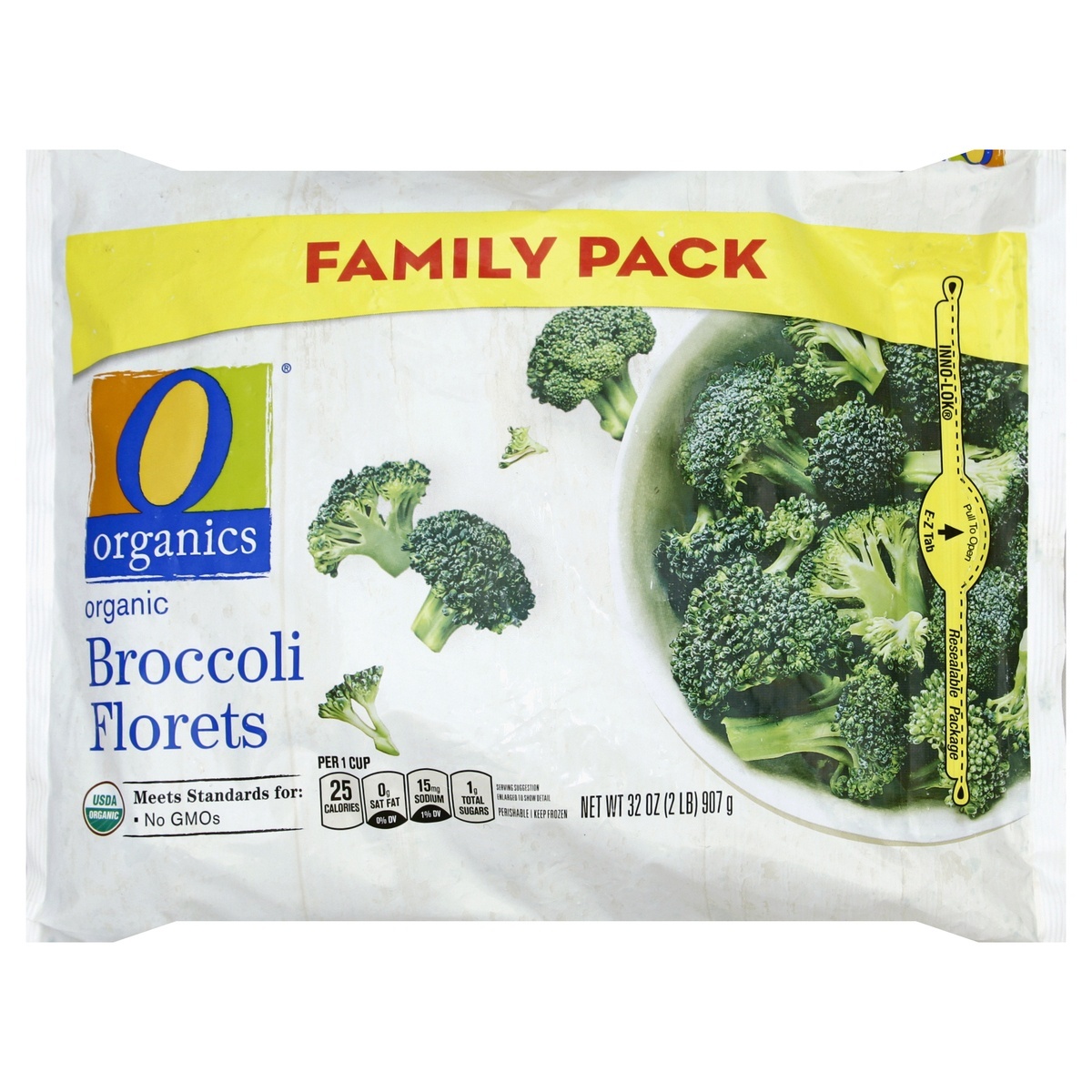 slide 1 of 5, O Orgnc Broccoli Florets Family Pack, 32 oz