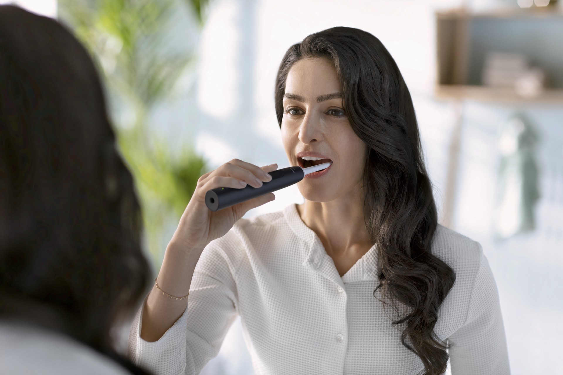 slide 5 of 5, Sonicare 3100 Power Toothbrush, Rechargeable Electric Toothbrush with Pressure Sensor, Black HX3681/04, 1 ct