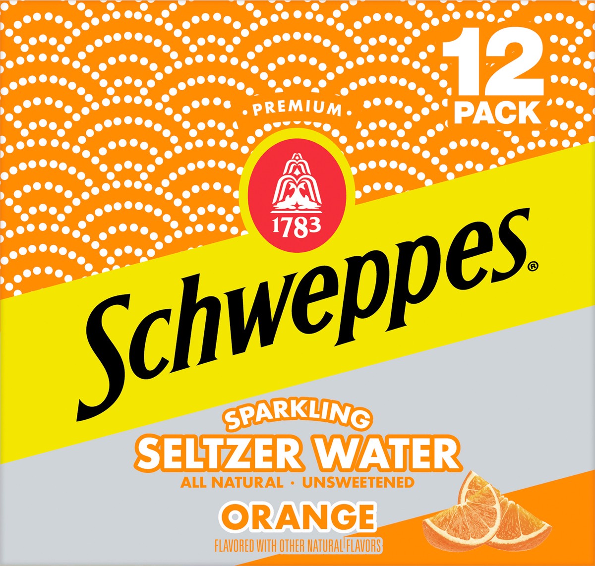 slide 3 of 7, Schweppes Orange Seltzer Water - 144 fl oz, 12 ct; 12 fl oz