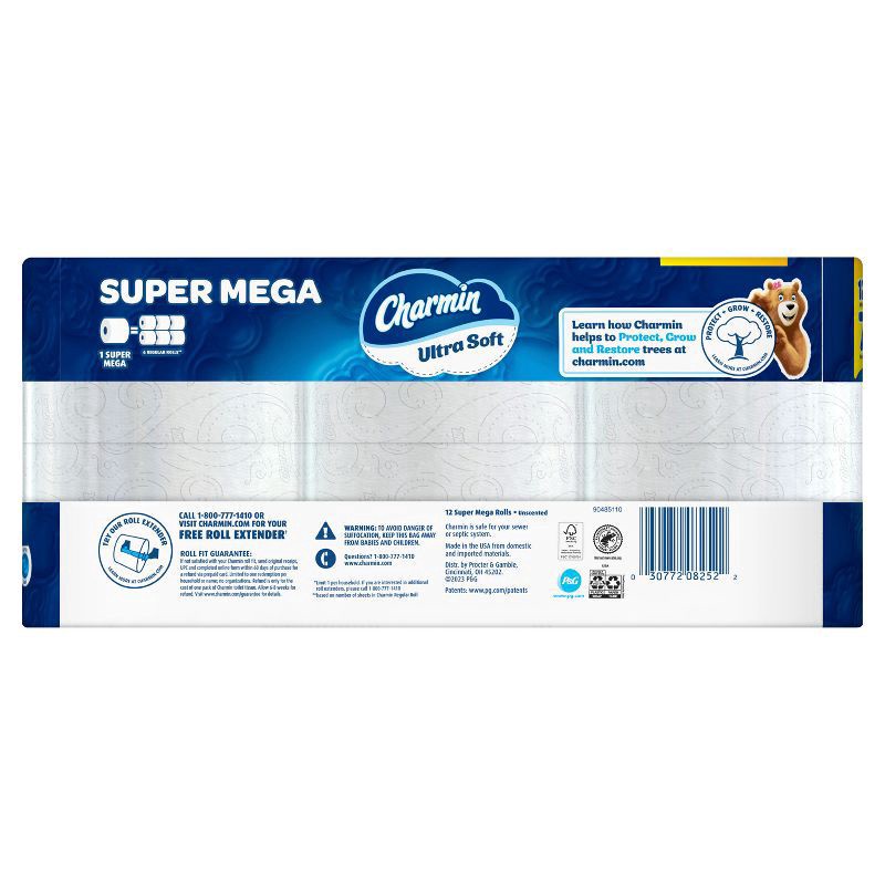 slide 8 of 11, Charmin Ultra Soft Toilet Paper 12 Mega XL Rolls, 336 Sheets Per Roll, 12 super mega rolls