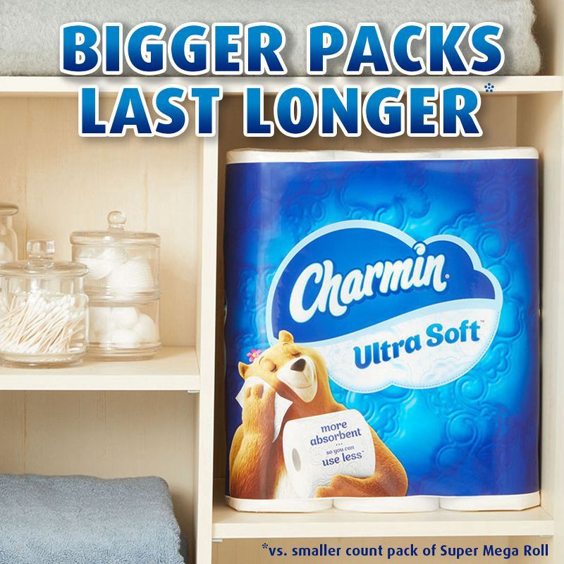 slide 3 of 11, Charmin Ultra Soft Toilet Paper 12 Mega XL Rolls, 336 Sheets Per Roll, 12 super mega rolls