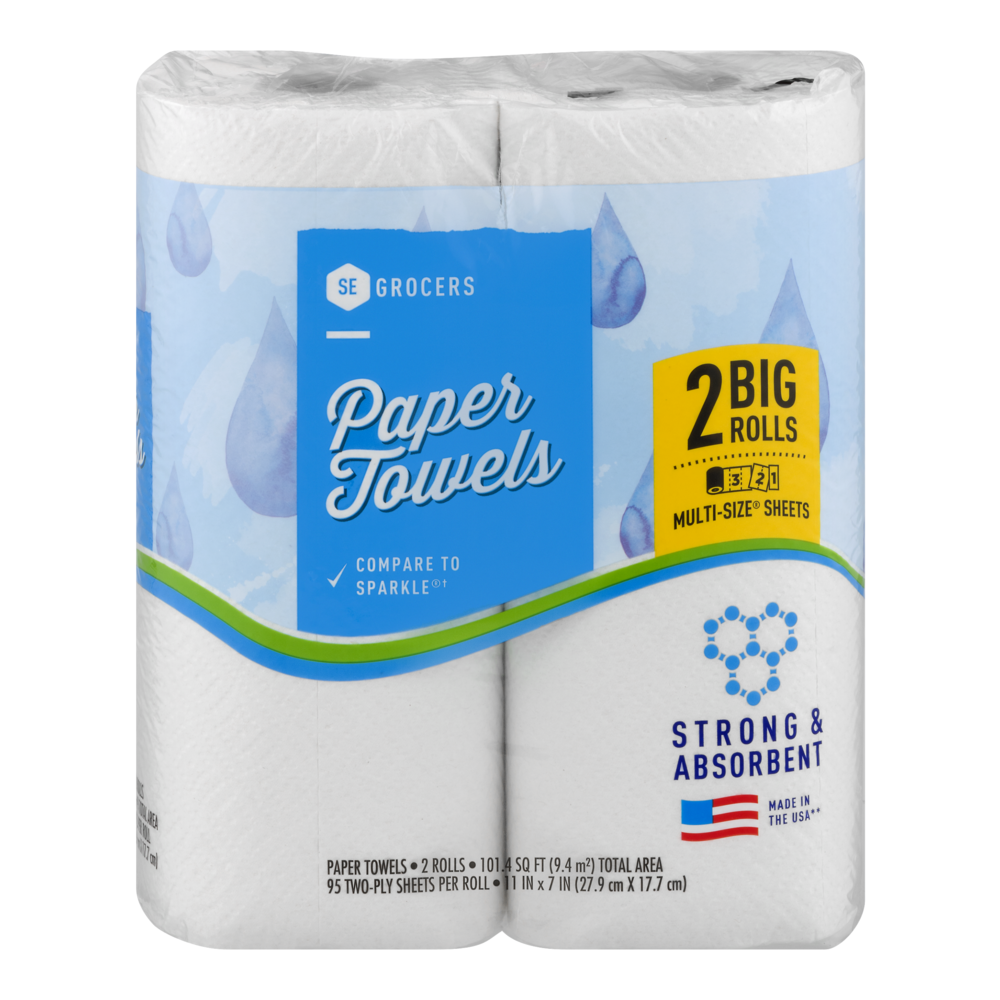 slide 1 of 1, SE Grocers Paper Towels, 2 ct