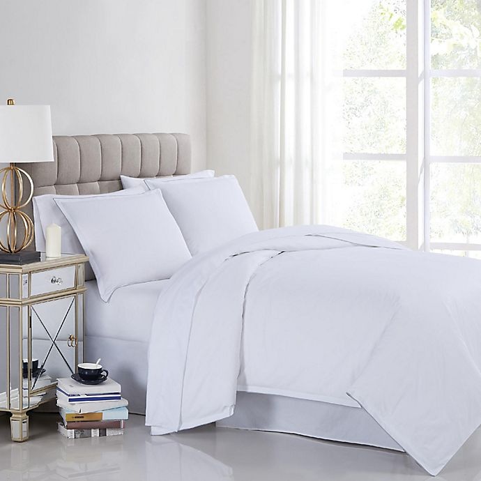 slide 1 of 4, Charisma 400-Thread-Count King Duvet Cover Set - White, 3 ct