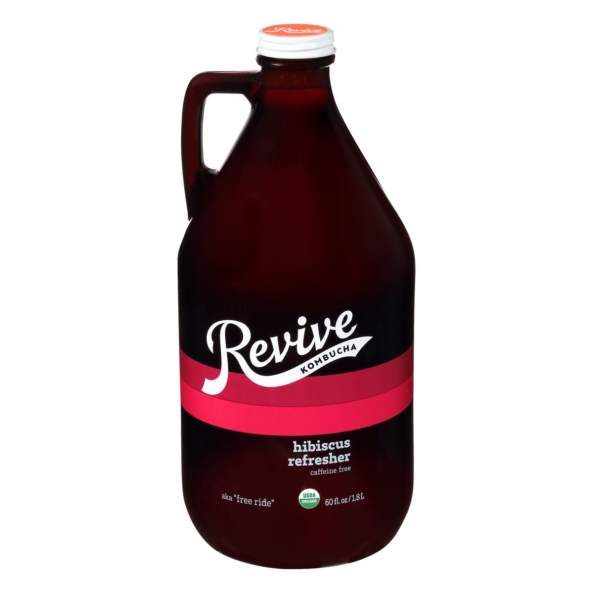 slide 1 of 8, Revive Kombucha Free Ride Kombucha Hibiscus, 60 oz