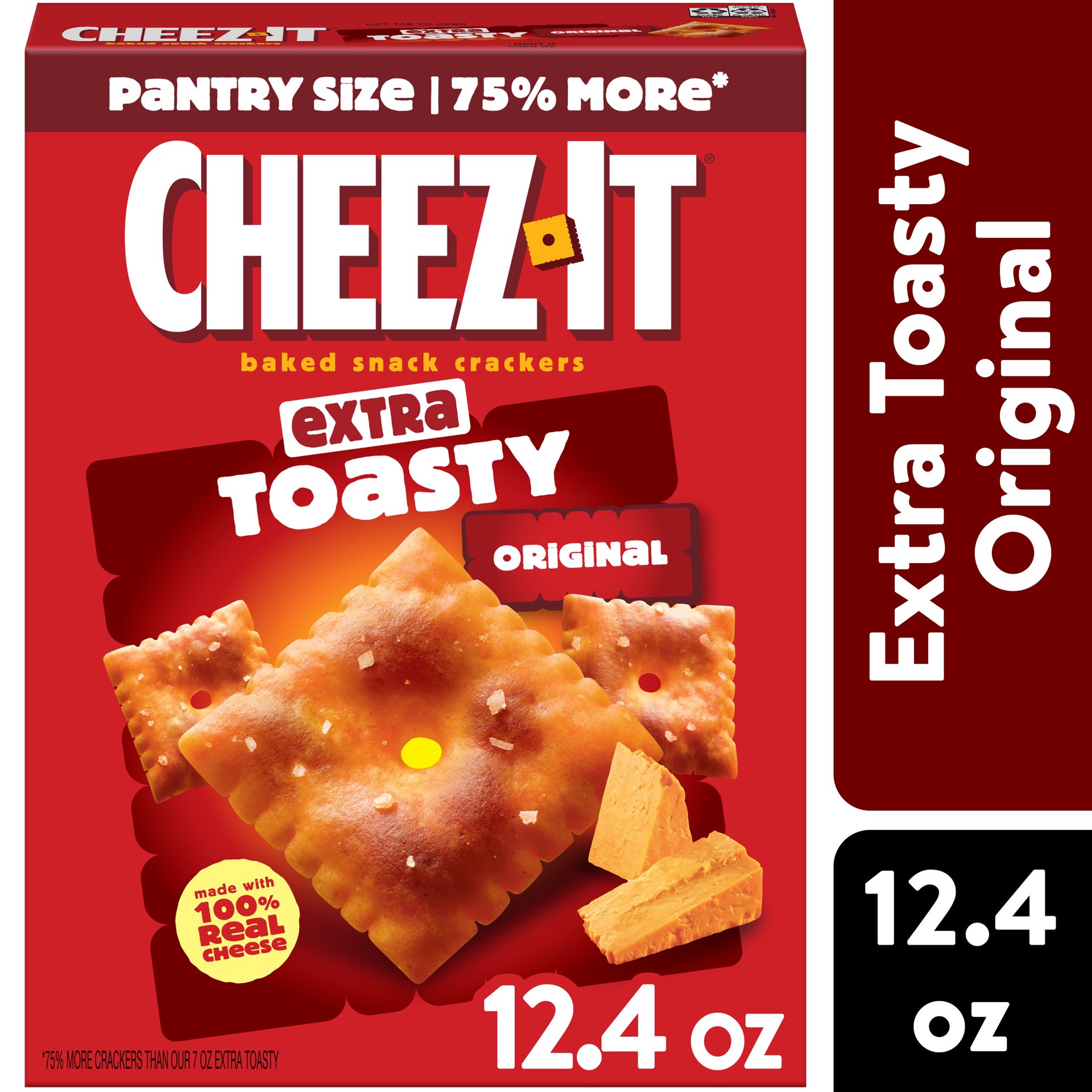 slide 1 of 3, Cheez-It Extra Toasty Cheese Crackers, 12.4 oz