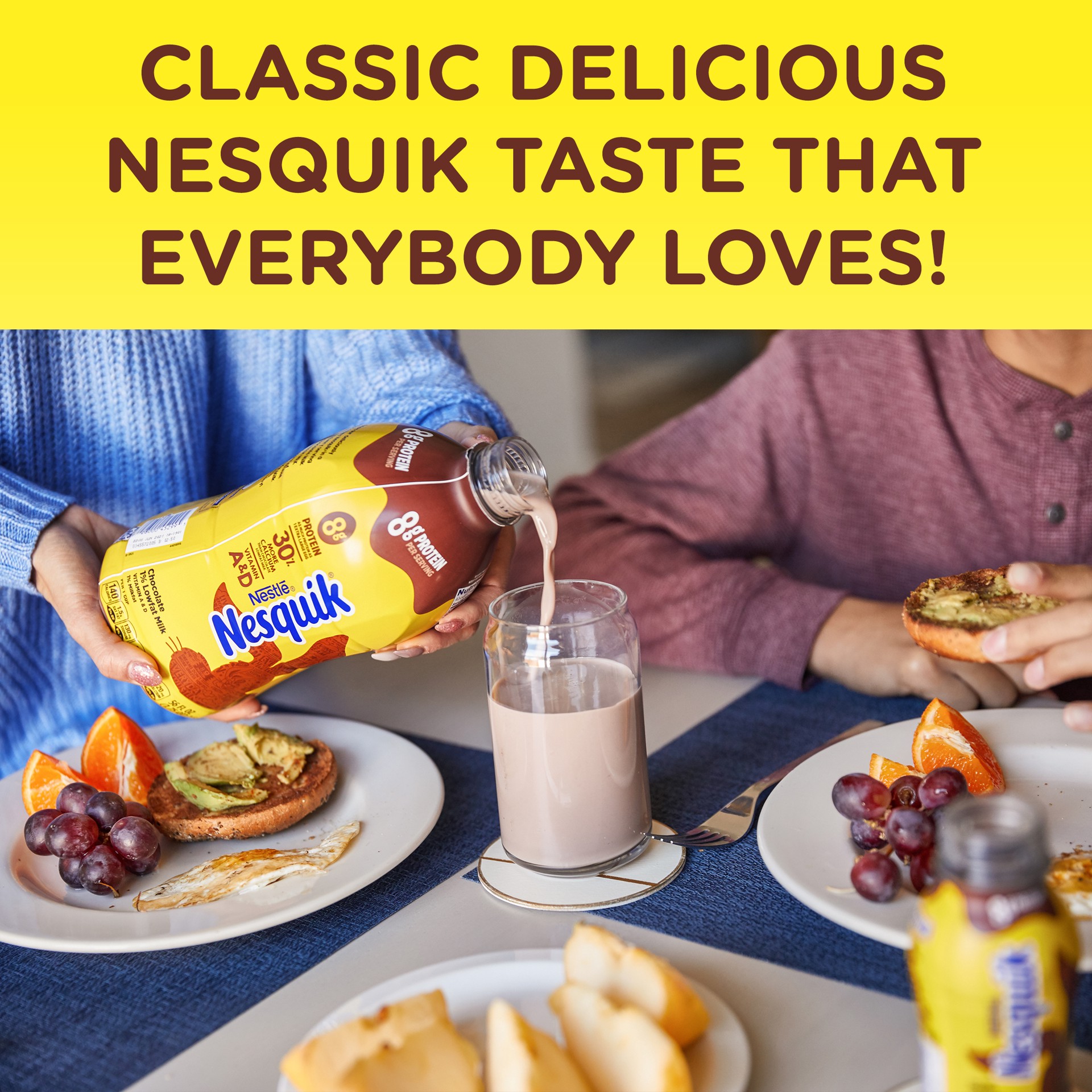 slide 7 of 9, Nesquik Lowfat Chocolate Milk, 56 oz