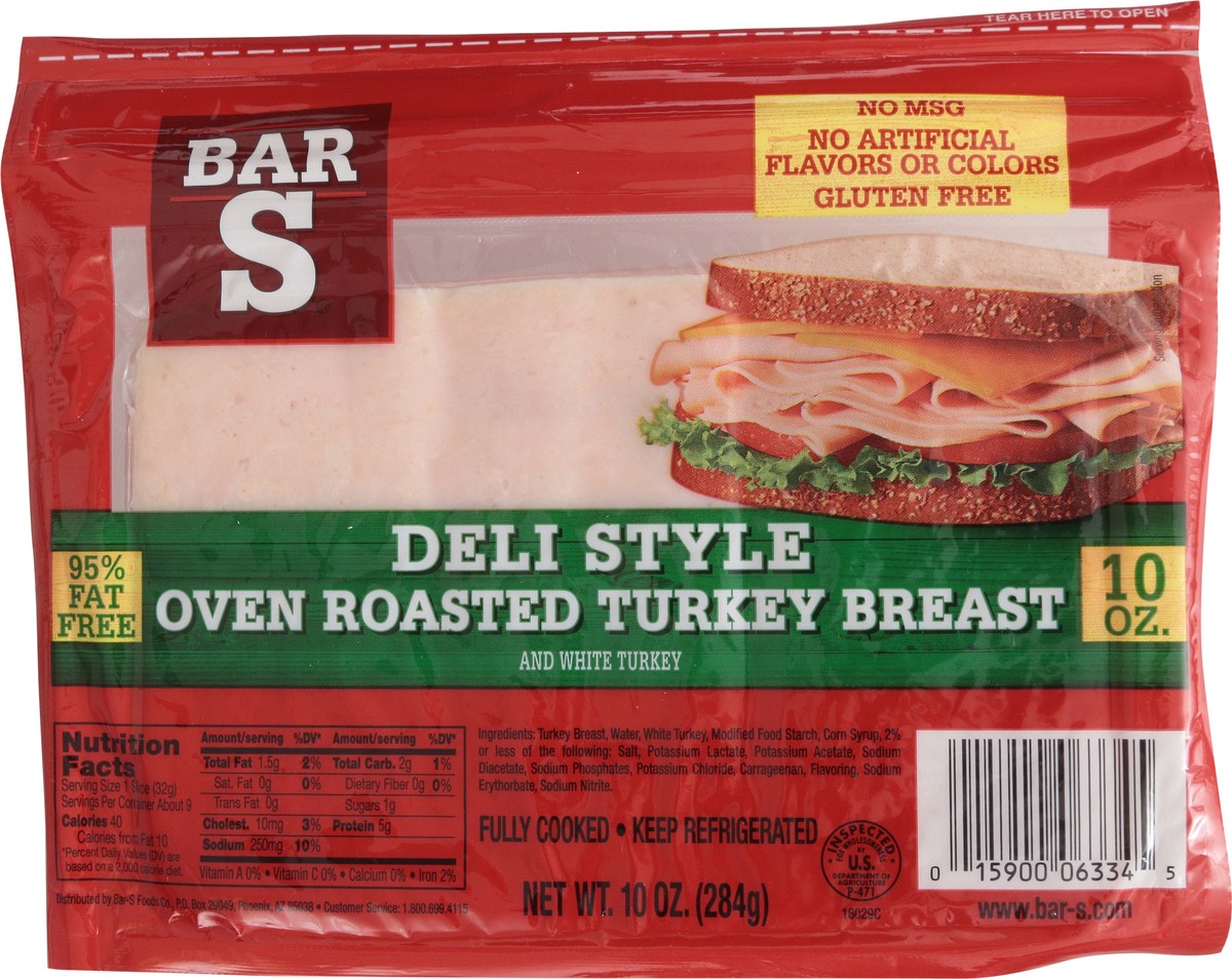 slide 2 of 11, Bar-S Oven Roasted Deli Style Turkey Breast 10 oz, 10 oz