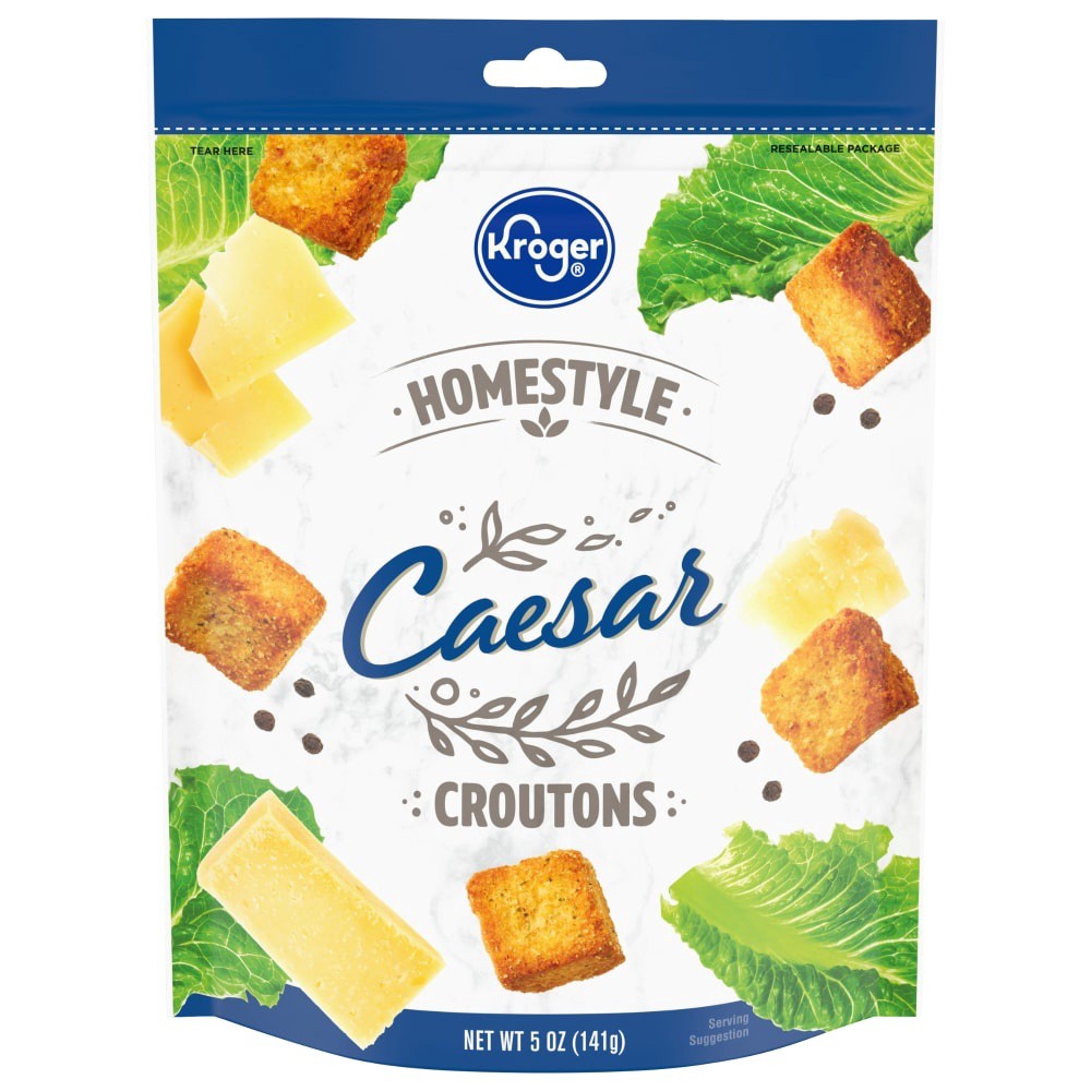 slide 3 of 3, Kroger Caesar Homestyle Croutons, 5 oz