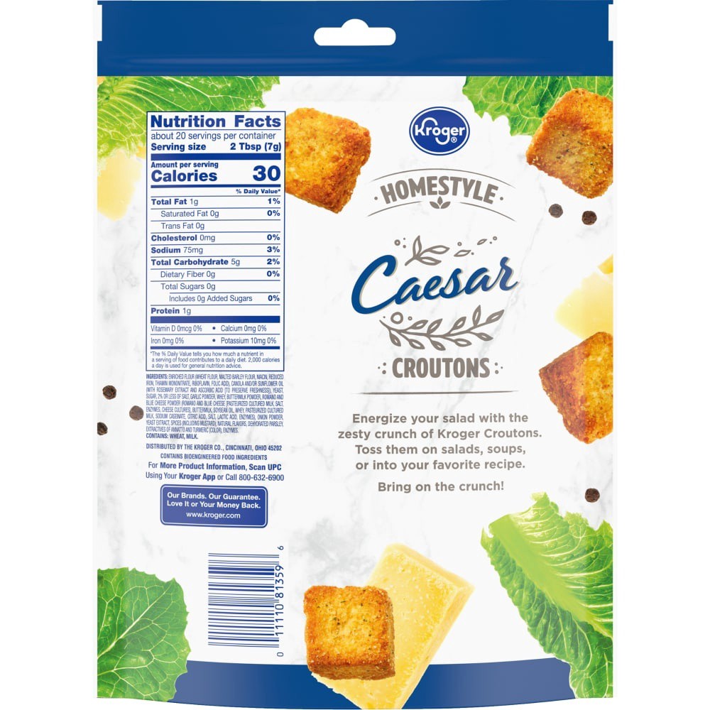 slide 2 of 3, Kroger Caesar Homestyle Croutons, 5 oz