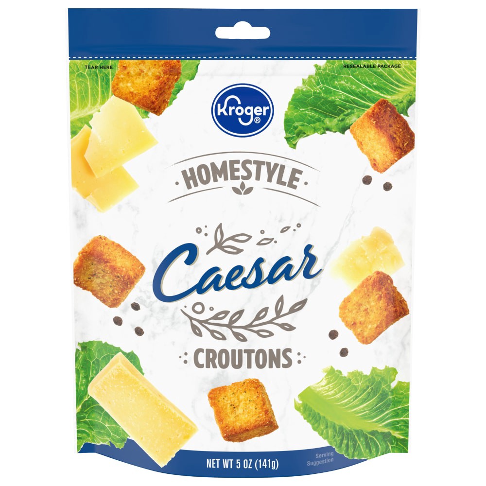 slide 1 of 3, Kroger Caesar Homestyle Croutons, 5 oz