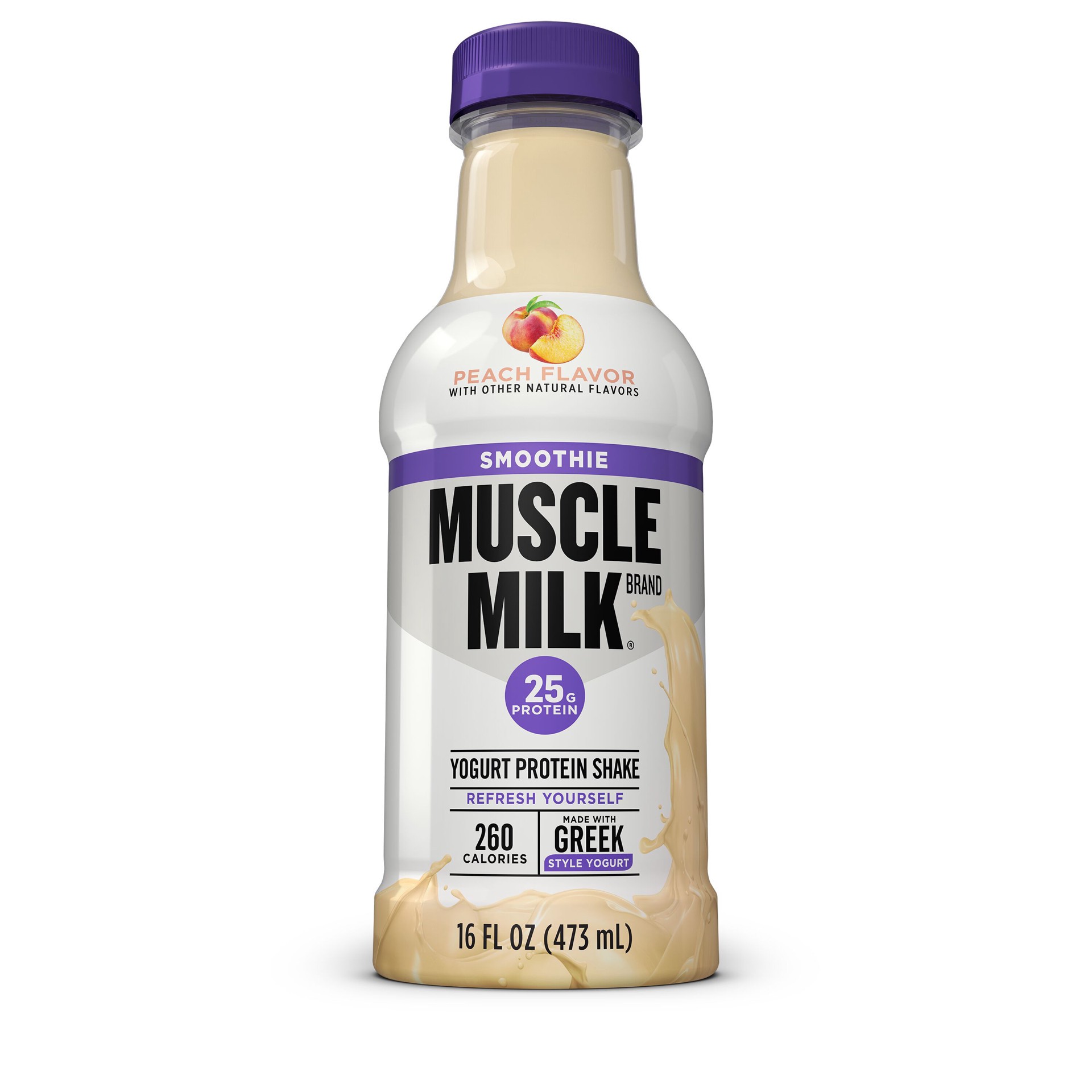 slide 1 of 6, Muscle Milk Peach Protein Smoothie, 16 fl oz