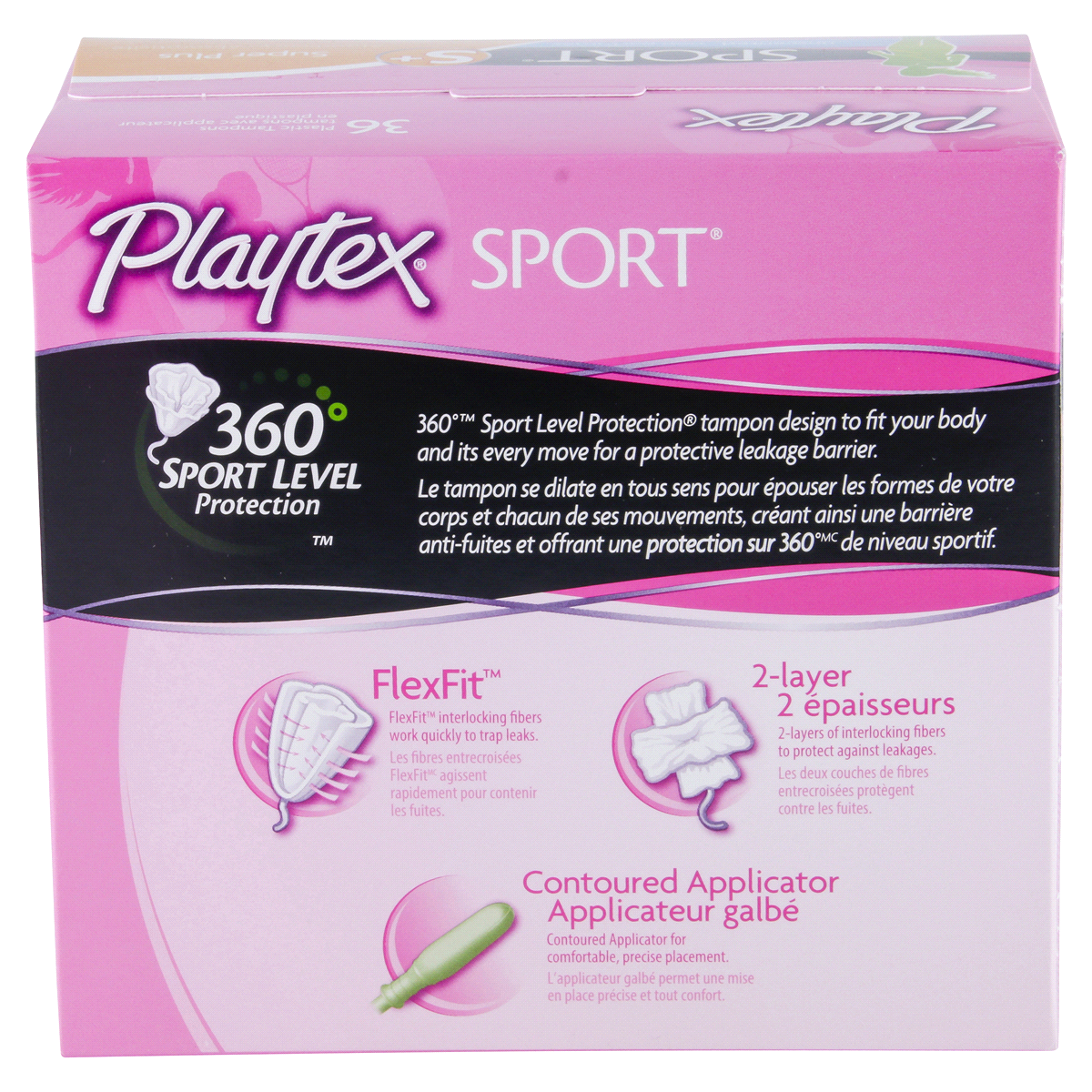 slide 3 of 8, Playtex Sport Plastic Applicator Unscented Super Plus Absorbency Tampons, 36 ct