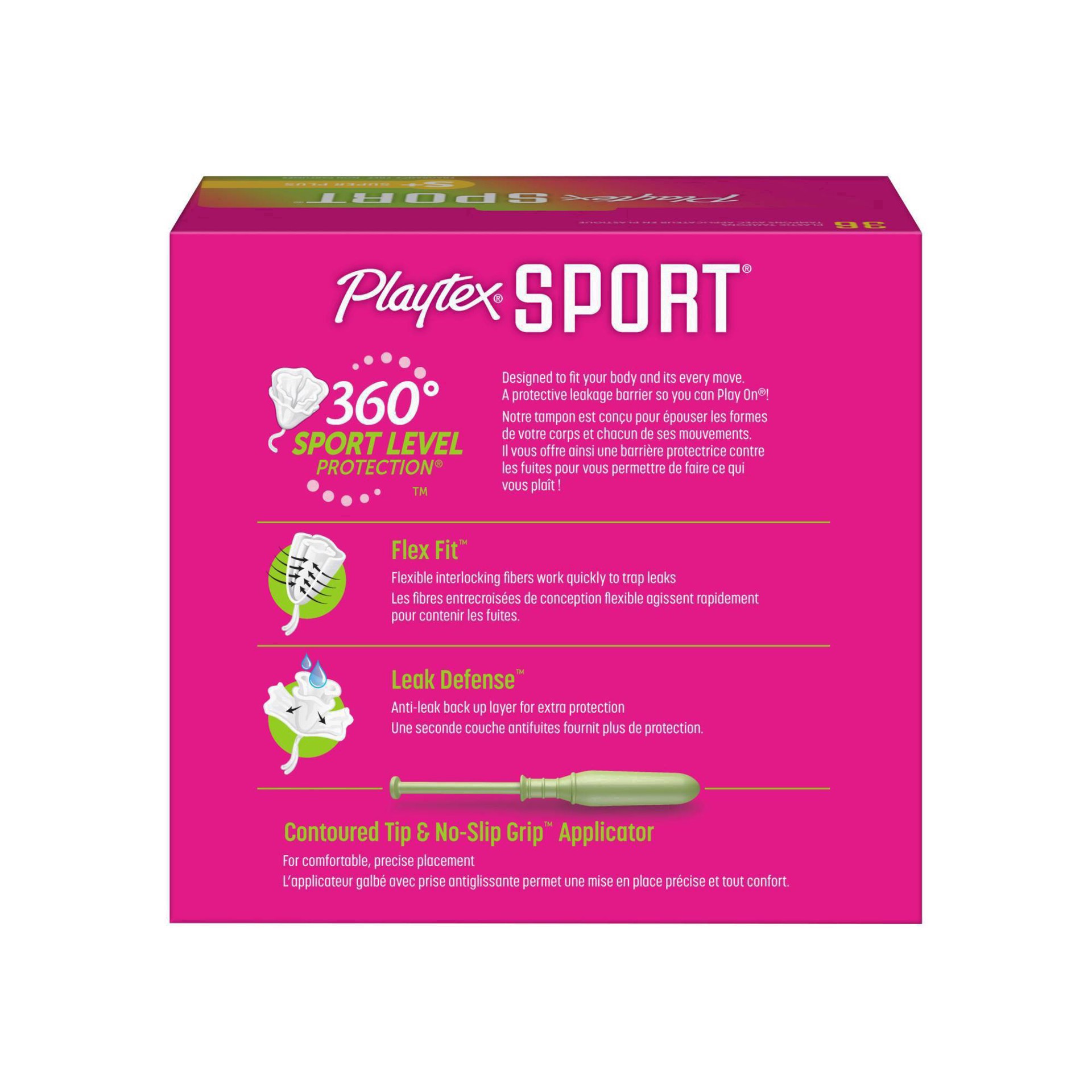 slide 30 of 51, Playtex Sport Plastic Applicator Unscented Super Plus Absorbency Tampons, 36 ct