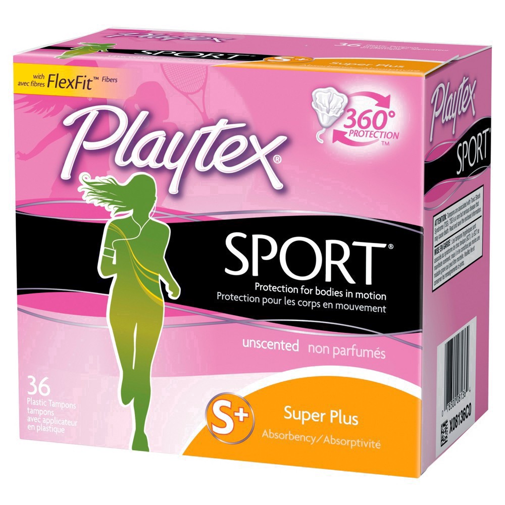 slide 34 of 51, Playtex Sport Plastic Applicator Unscented Super Plus Absorbency Tampons, 36 ct
