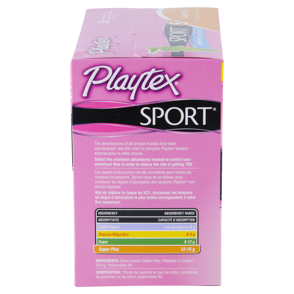 slide 6 of 8, Playtex Sport Plastic Applicator Unscented Super Plus Absorbency Tampons, 36 ct