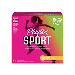 Playtex Sport Plastic Applicator Unscented Super Plus Absorbency Tampons
