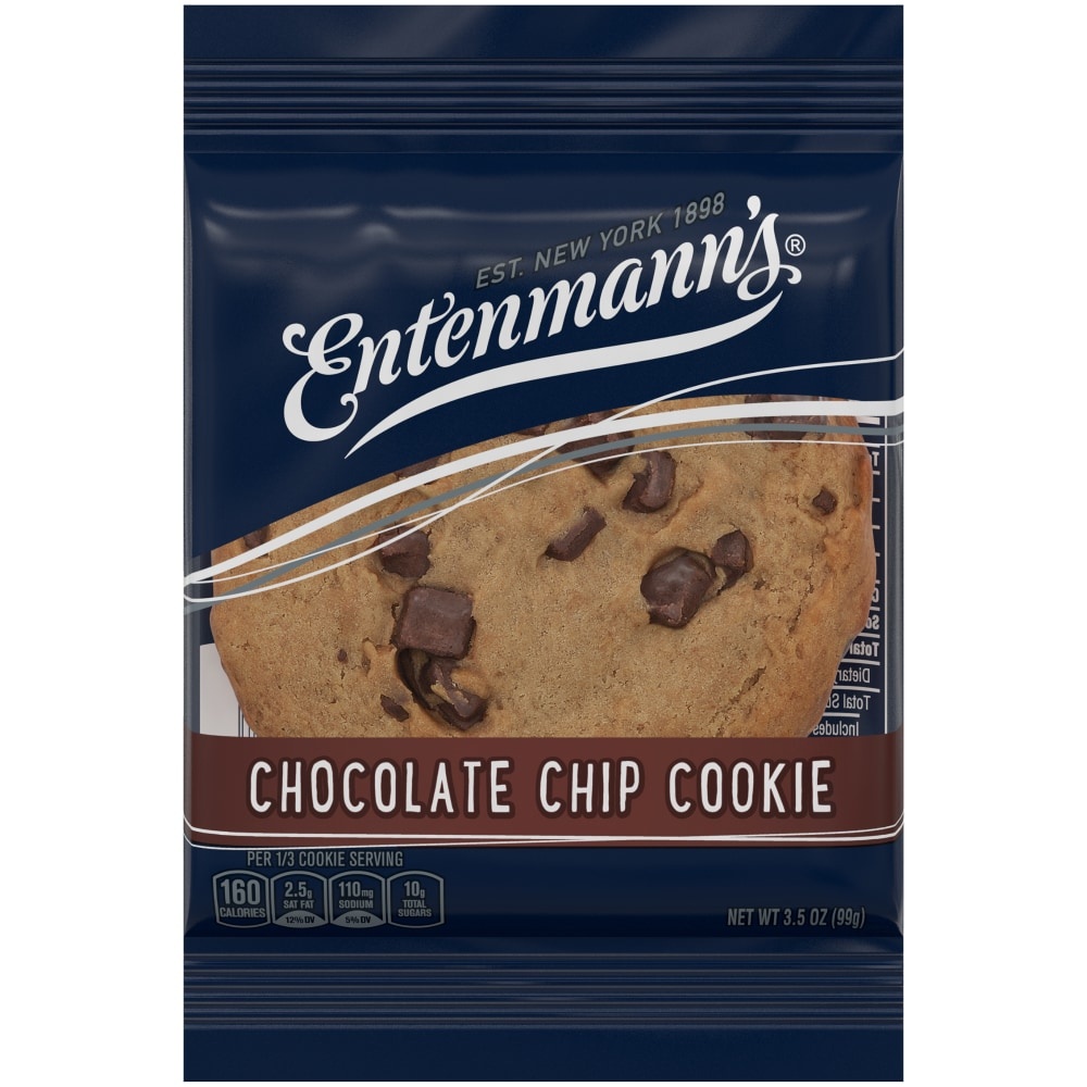 slide 1 of 1, Entenmann's Chocolate Chip Cookies Single Serve, 3.5 oz