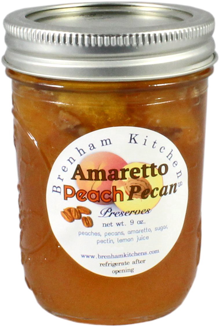 slide 1 of 1, Brenham Kitchens Amaretto Peach Pear Preserves, 9 oz