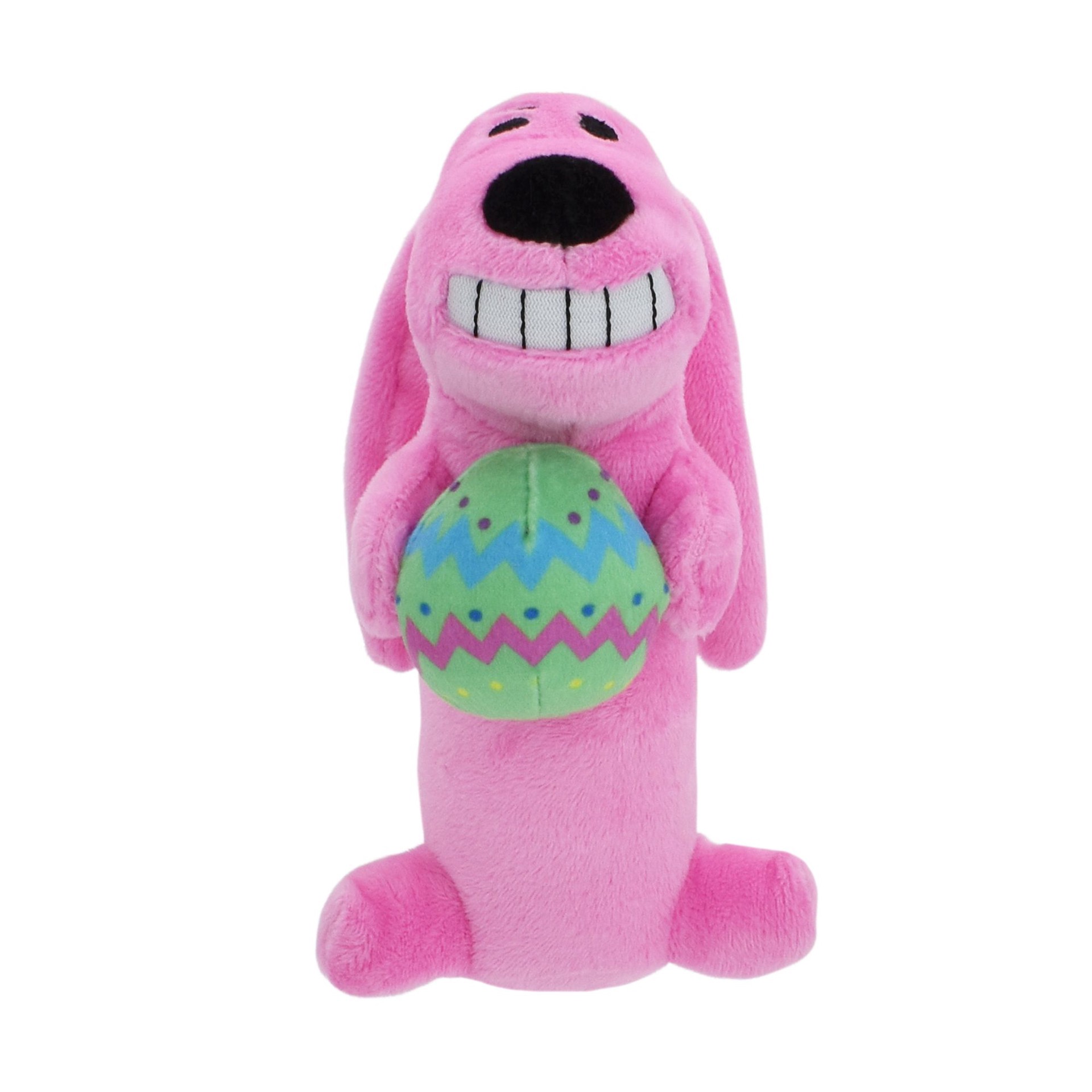 slide 1 of 1, Multipet Lamb Chop Spring Egg Plush Dog Toy, 1 ct