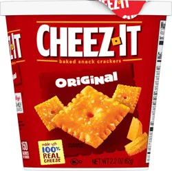 Cheez-It Cheese Crackers, Baked Snack Crackers, Office and Kids Snacks, Original, 2.2oz Cup, 1 Cup