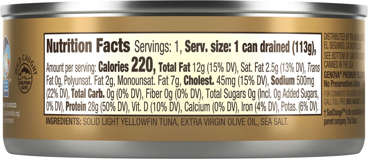 slide 5 of 5, Genova Premium Yellowfin Tuna in Extra Virgin Olive Oil 5 oz, 5 oz