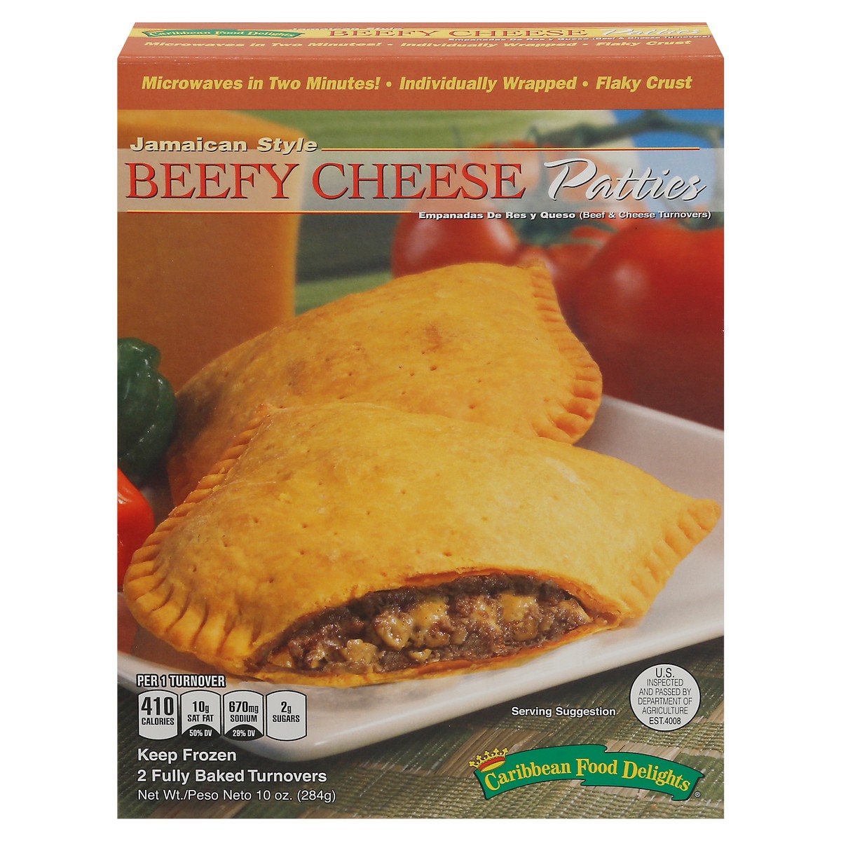 slide 16 of 17, Caribbean Food Delights Jamaican Style Beefy Cheese Patties 2 ea, 10 oz