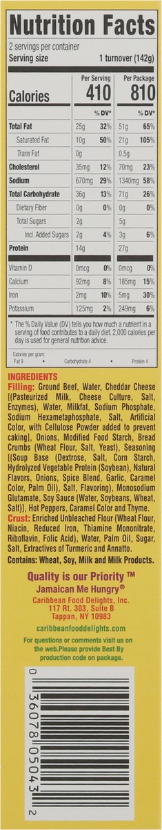 slide 17 of 17, Caribbean Food Delights Jamaican Style Beefy Cheese Patties 2 ea, 10 oz