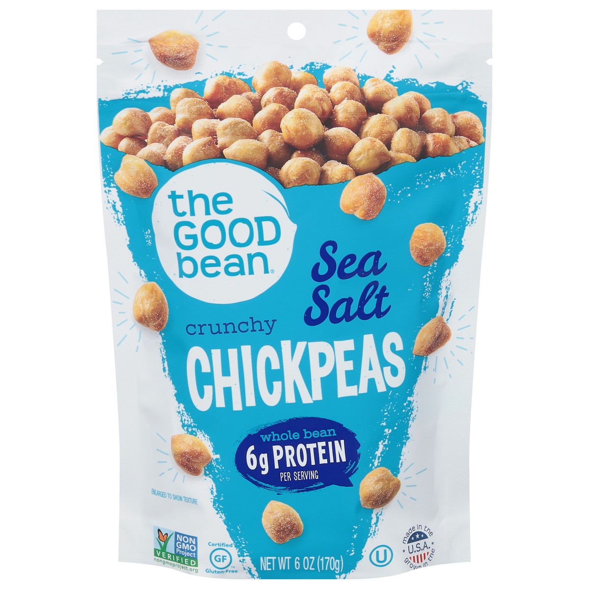 slide 1 of 13, The Good Bean Crunchy Sea Salt Chickpeas 6 oz, 6 oz