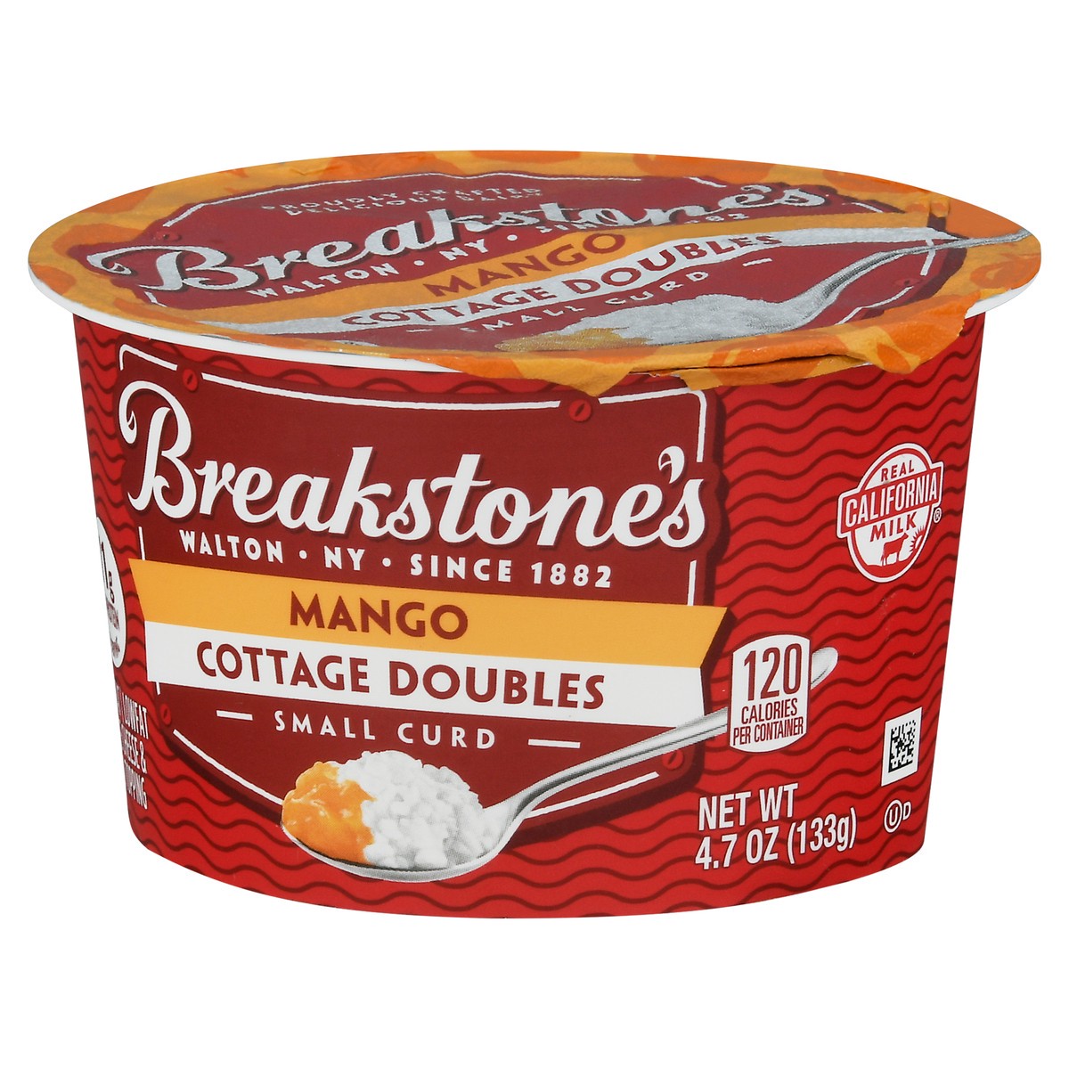 slide 6 of 11, Breakstone's Cottage Doubles Lowfat Cottage Cheese & Mango Topping with 2% Milkfat, 4.7 oz Cup, 4.7 oz