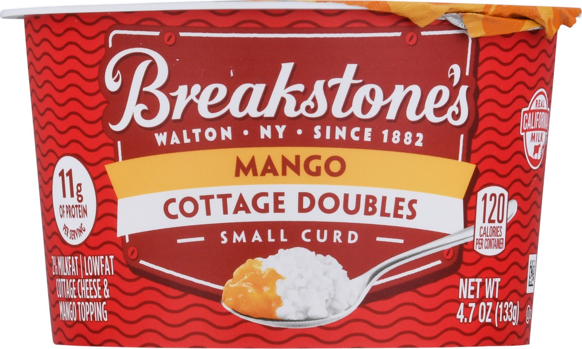 slide 8 of 11, Breakstone's Cottage Doubles Lowfat Cottage Cheese & Mango Topping with 2% Milkfat, 4.7 oz Cup, 4.7 oz