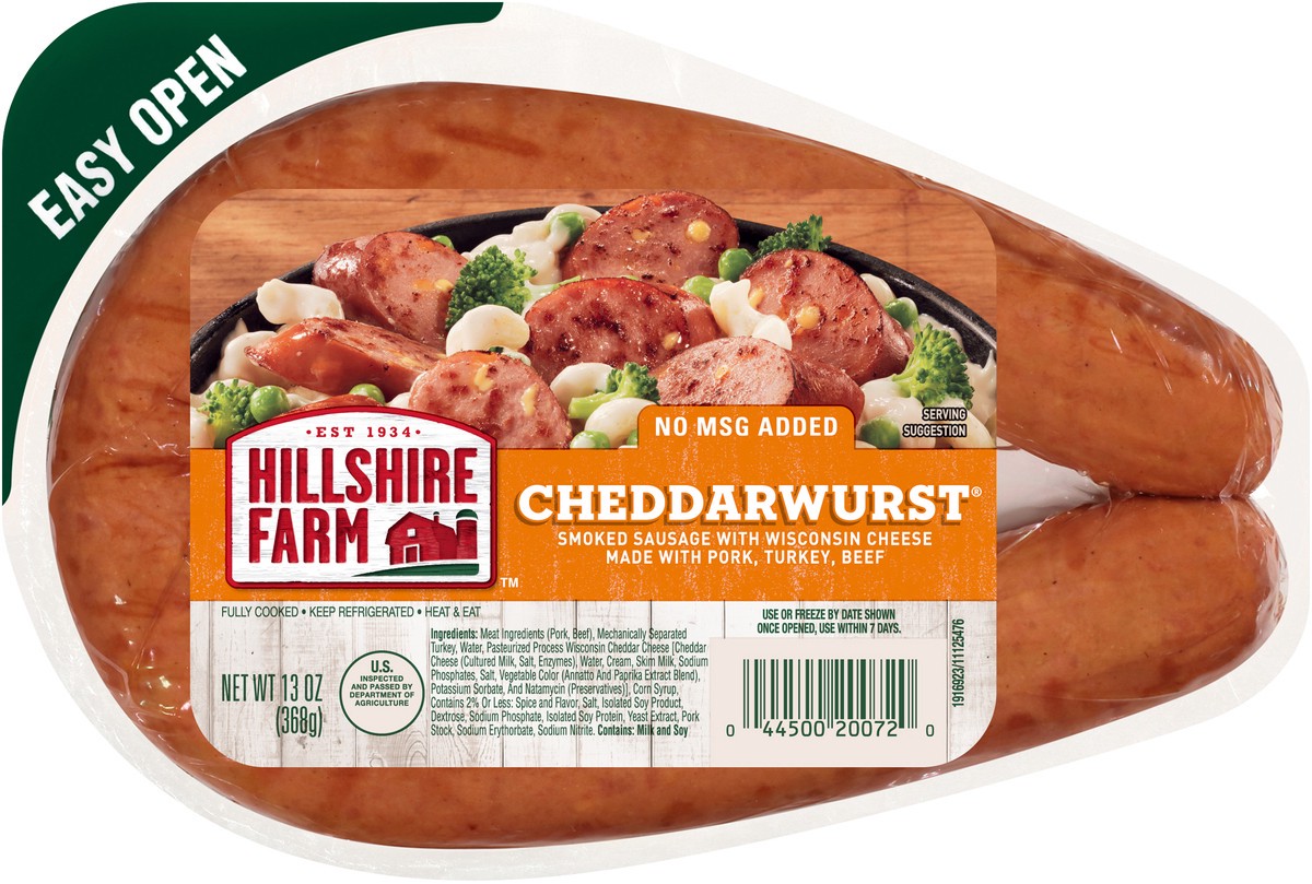 slide 3 of 3, Hillshire Farm Cheddarwurst Smoked Sausage, 13 oz., 368.54 g