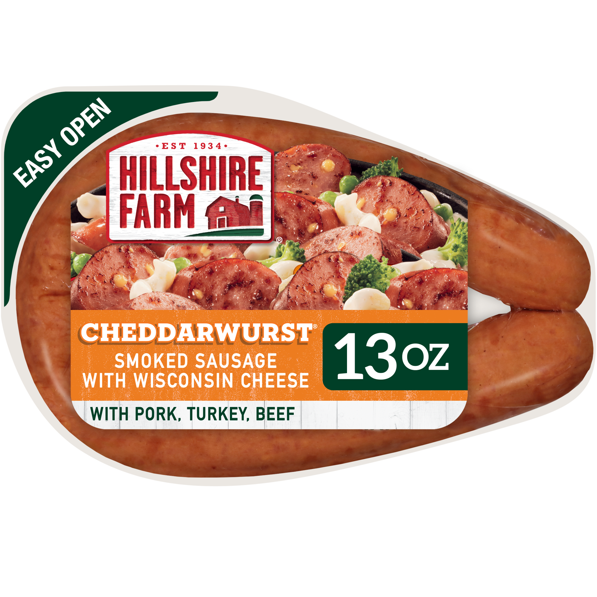 slide 1 of 3, Hillshire Farm Cheddarwurst Smoked Sausage, 13 oz., 368.54 g