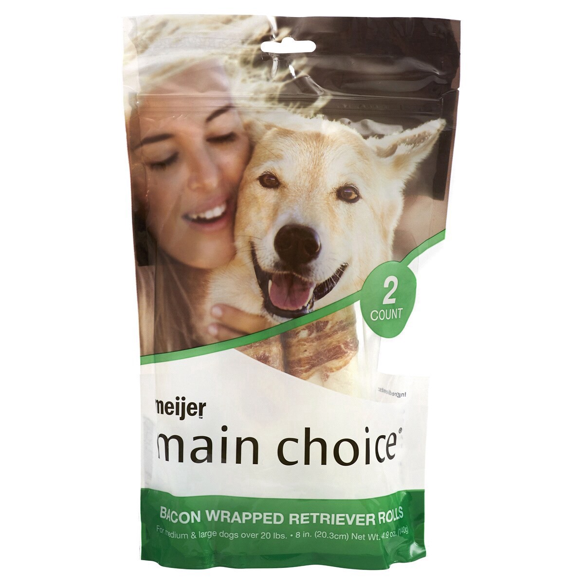 slide 1 of 2, Meijer 8 Bacon-Wrapped Rawhide Retriever Chew, 2 ct
