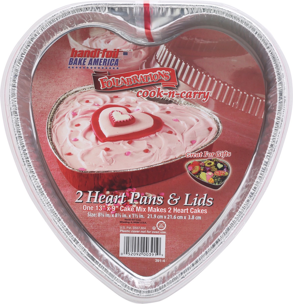 slide 1 of 9, Handi-foil Handi Foil Heart Pan With Lid, 1 ct