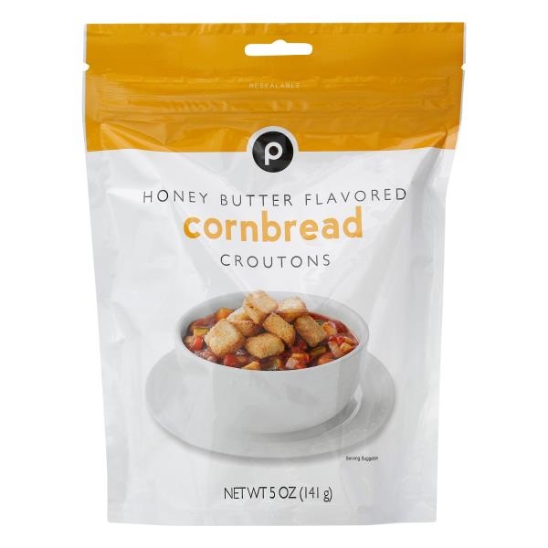 slide 1 of 1, Publix Croutons, Honey Butter Flavored, Cornbread, 5 oz