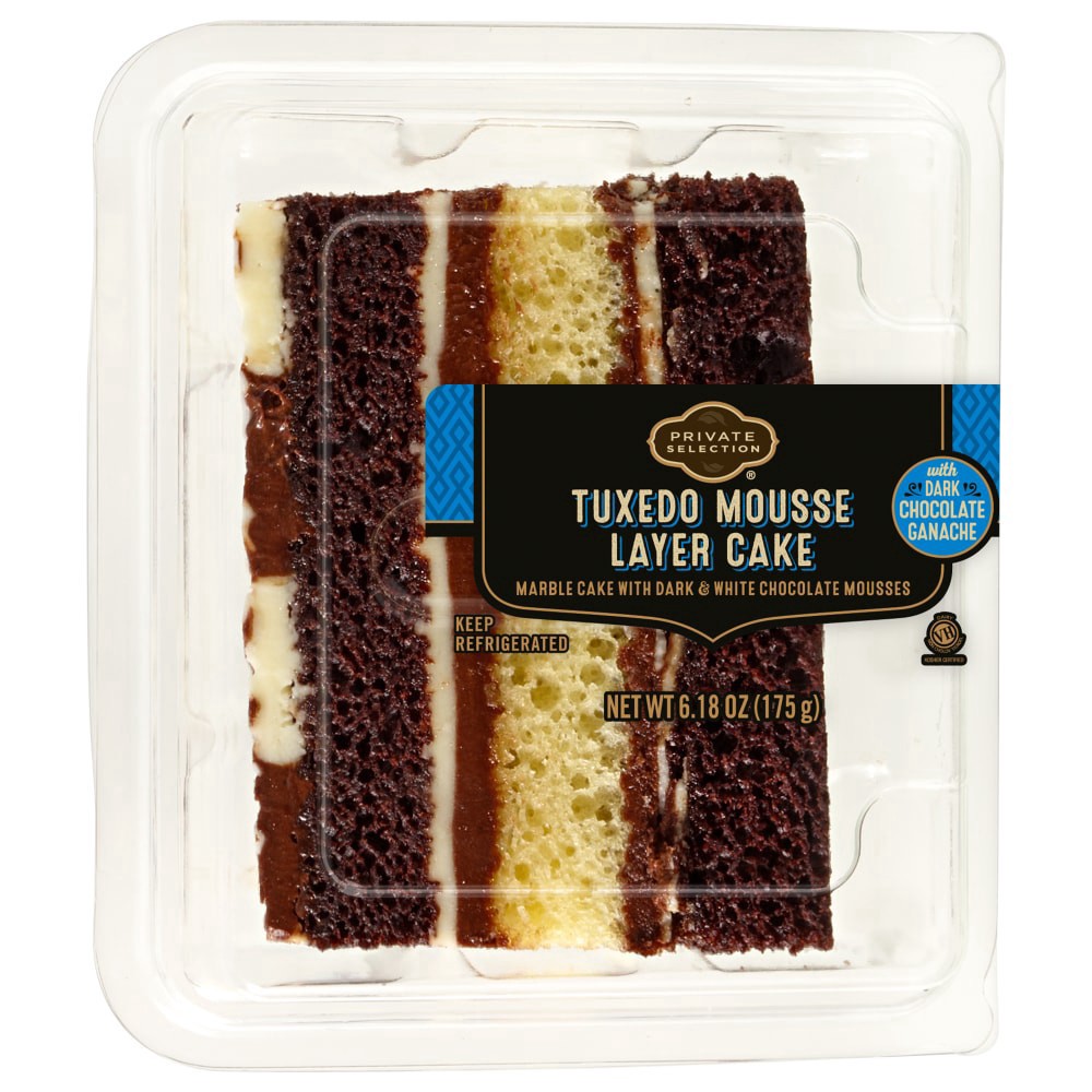 slide 2 of 2, Private Selection 3-Layer Tuxedo Mousse Cake Slice, 6.18 oz