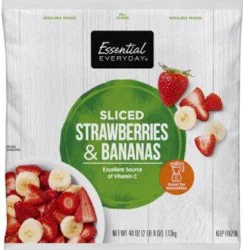 Essential Everyday Value Sized Frozen Strawberries/bananas