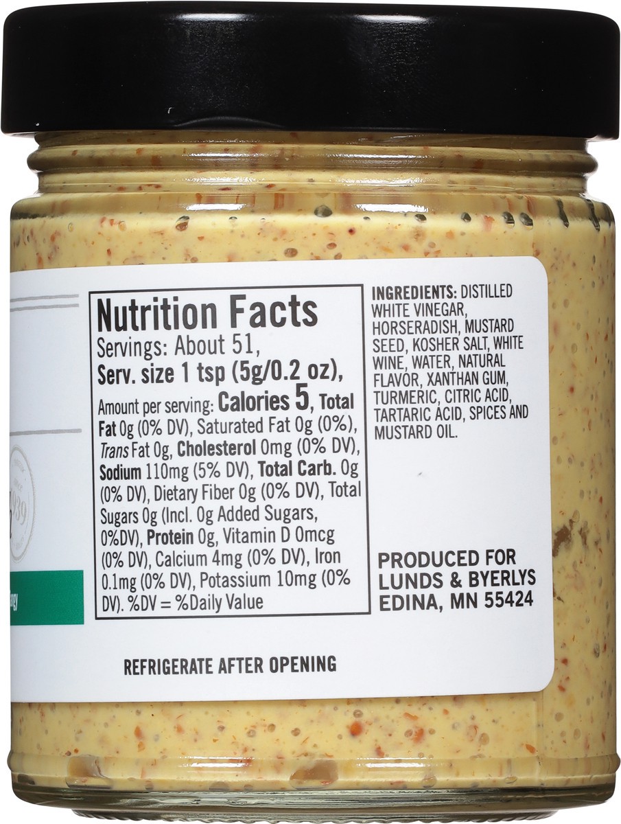 slide 2 of 9, Lunds & Byerlys Horseradish Premium Mustard 9.0 oz, 9 oz